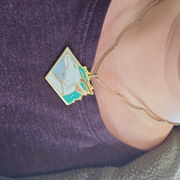 Studio Ghibli Spirited Away Haku Key Fob attached to a Vintage goldtone chain.  - Picture 8 of 9